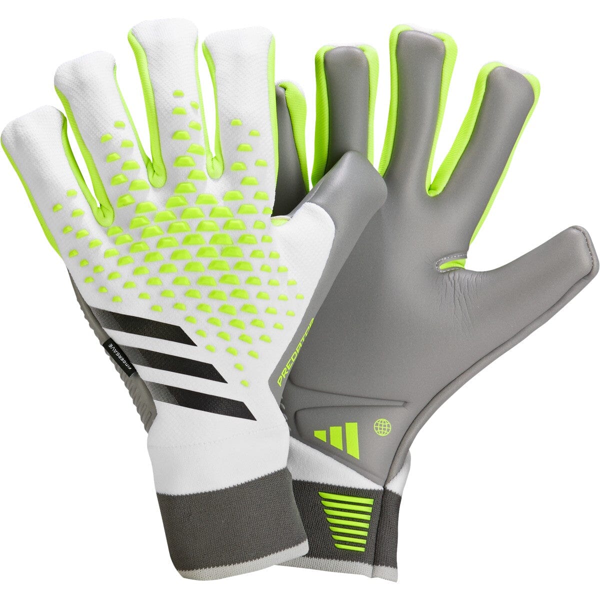 adidas Unisex Pred GL Pro FS | IA0853 Goalkeeper Gloves Adidas 9 White / Lucid Lemon / Black 