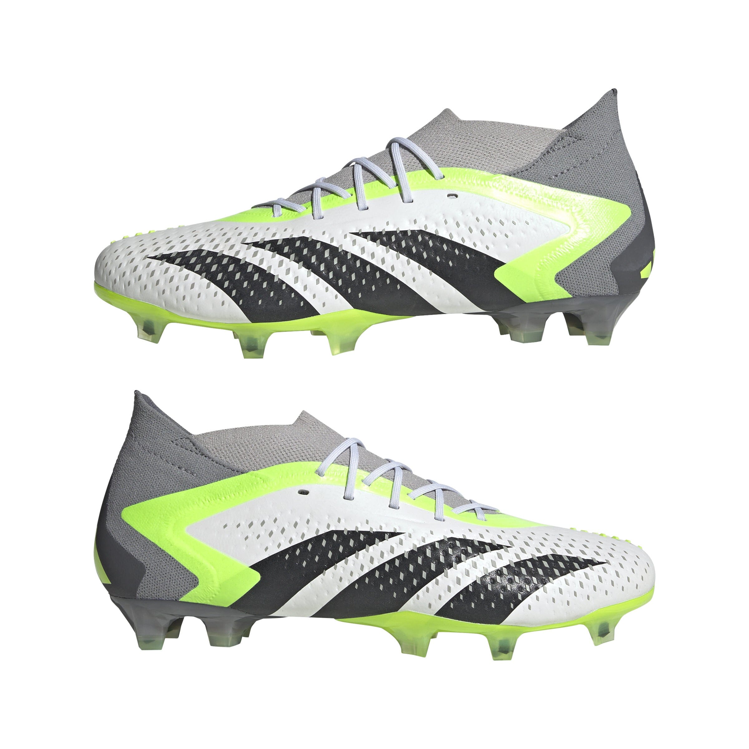 adidas Unisex Predator Accuracy.1 Firm Ground Cleats | GZ0035 M 7 / W 8 /  FTWR White / Core Black / Lucid Lemon