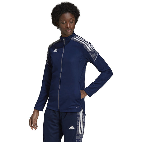 adidas Womens Condivo 21 Track Jacket PrimeBlue | GK9575 Track Jacket Adidas Small Team Navy Blue / White 