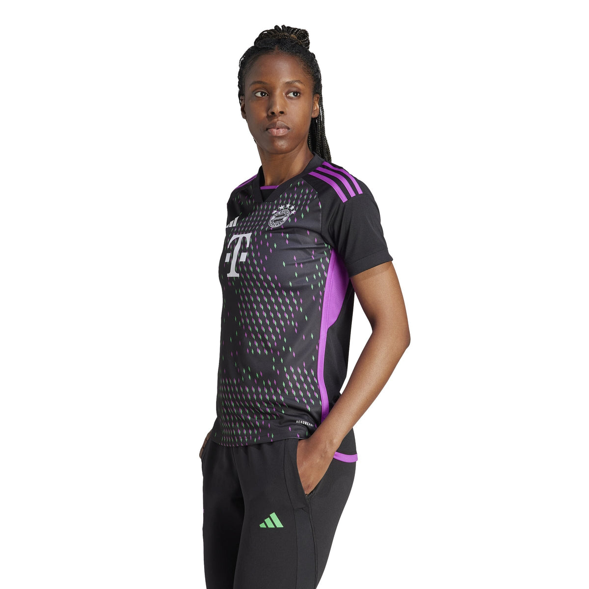 adidas Women&#39;s FC Bayern 2023/2024 Away Jersey | IB1491 Jersey Adidas Small Black 