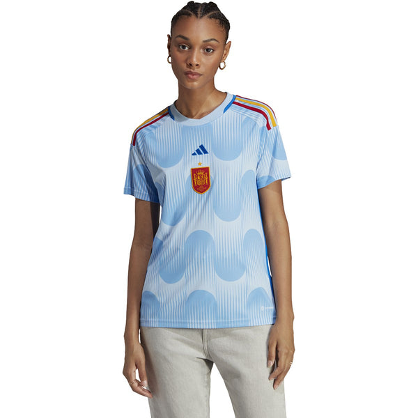 adidas Women&#39;s Spain 2022 Away Jersey | HF1403 Jersey Adidas Small Glow Blue / Glory Blue 