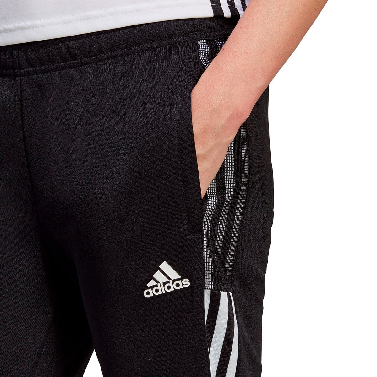 Adidas Tiro TK Women's Track Pants Black/Grey Tapered Joggers Sz