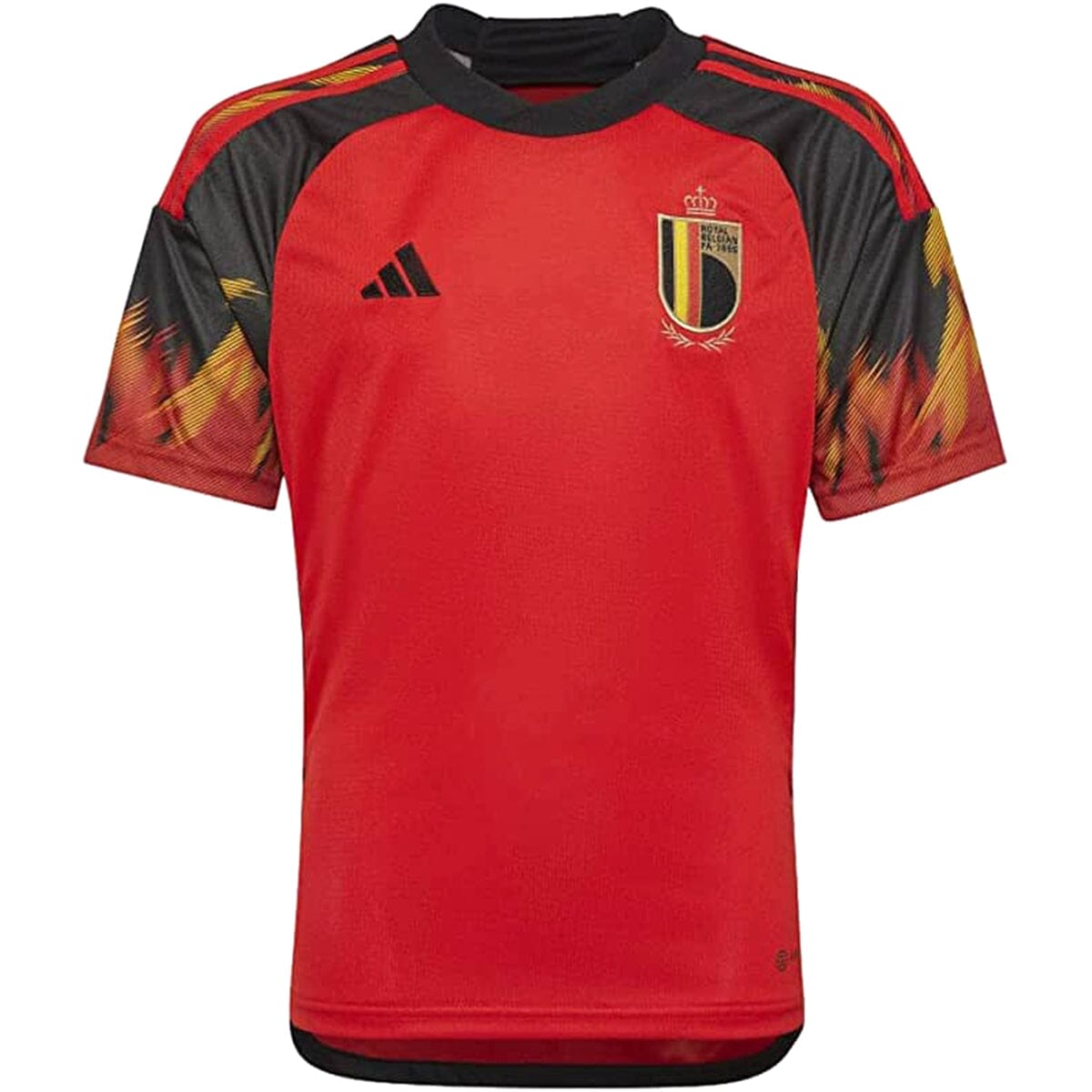 Soccer shirt in colors of belgian flag. National jersey for