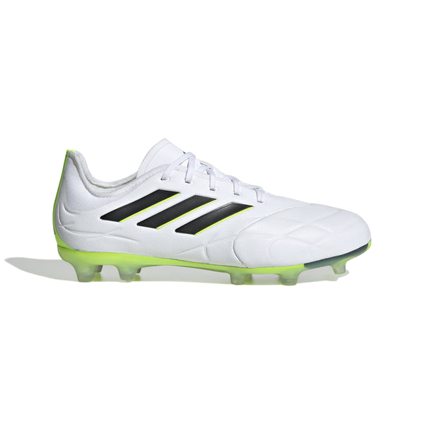 adidas Youth Copa Pure .1 Firm Ground Cleats | HQ8981 Cleats Adidas 1 FTWR White / Core Black / Lucid Lemon 