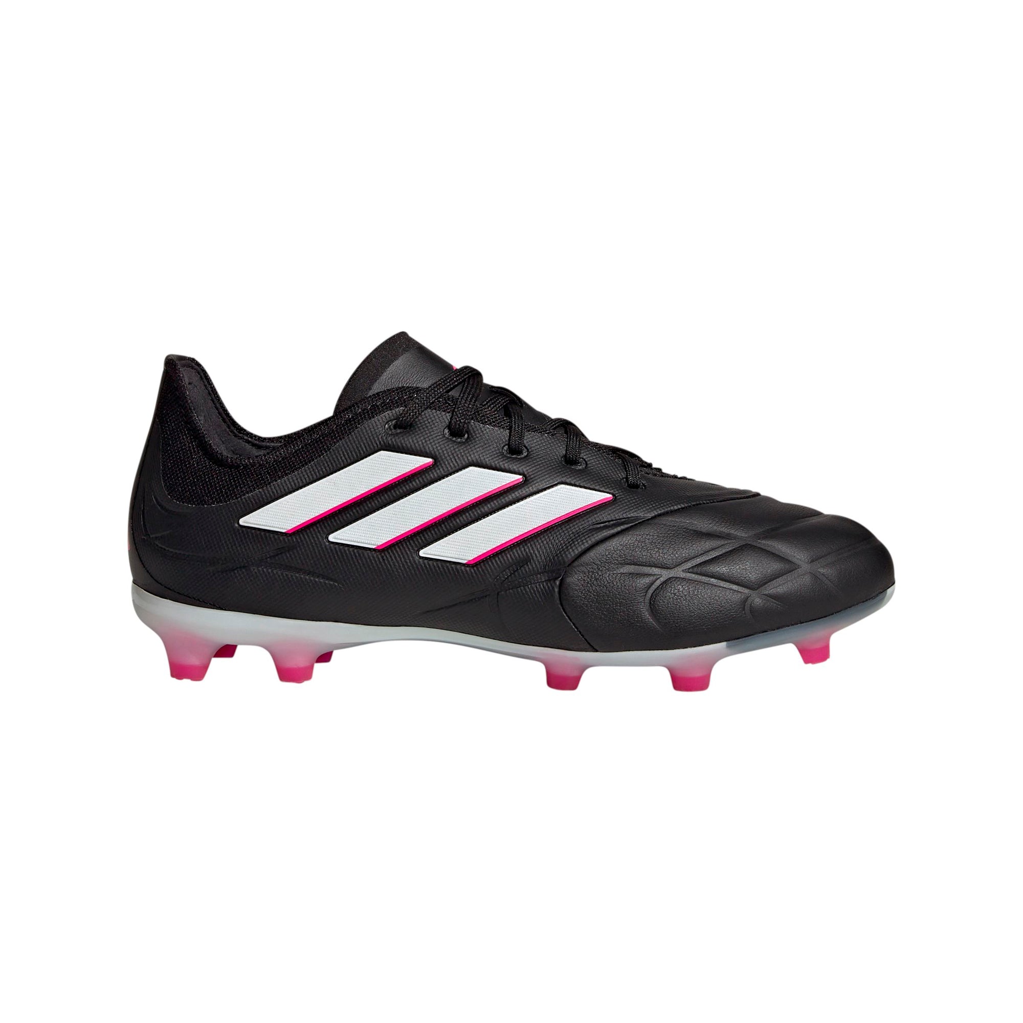 adidas Youth Copa Pure.1 Firm Ground Soccer Cleats | HQ8887 Cleats Adidas 1 Core Black / Zero Met. / Team Shock Pink 2 