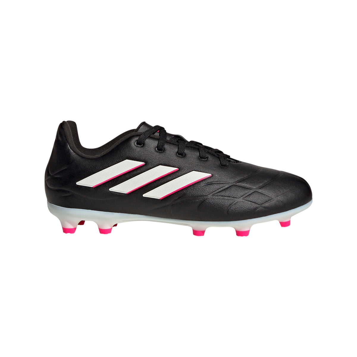 adidas Youth Copa Pure.3 Firm Ground Soccer Cleats | HQ8945 Cleats Adidas 11K Core Black / Zero Met. / Team Shock Pink 2 