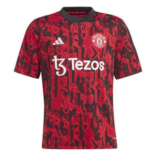 adidas Youth Man UTD 23/24 Pre Match Shirt | IA7243 T-Shirt Adidas Youth Medium MUFC Red / Black 