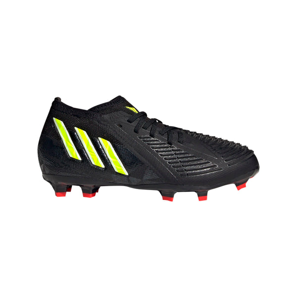 adidas Youth Predator Edge.1 Firm Ground Cleats | GW0975 Cleats Adidas 1 Core Black/Solar Yellow/Solar Red 