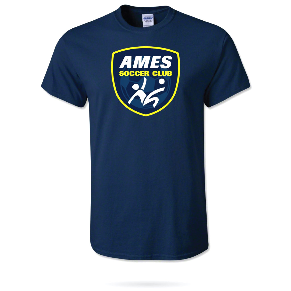 Ames Soccer Club | Gildan Badge Tee (Men's) T-Shirt Gildan Small Navy 
