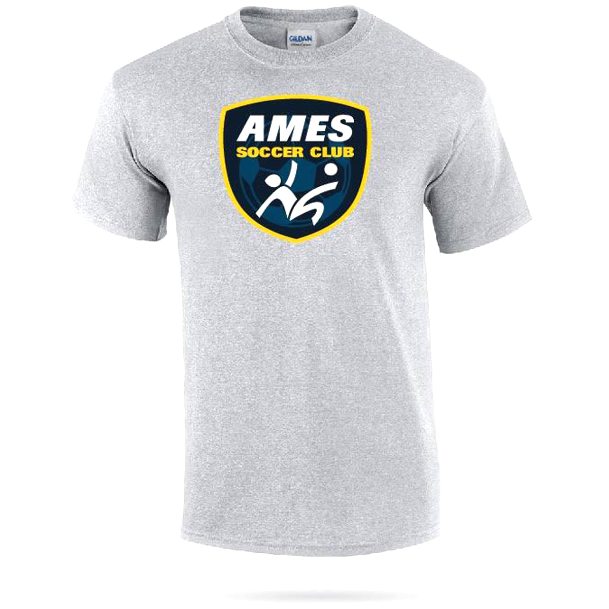 Ames Soccer Club | Gildan Badge Tee (Men&#39;s) T-Shirt Gildan Small Sport Grey 