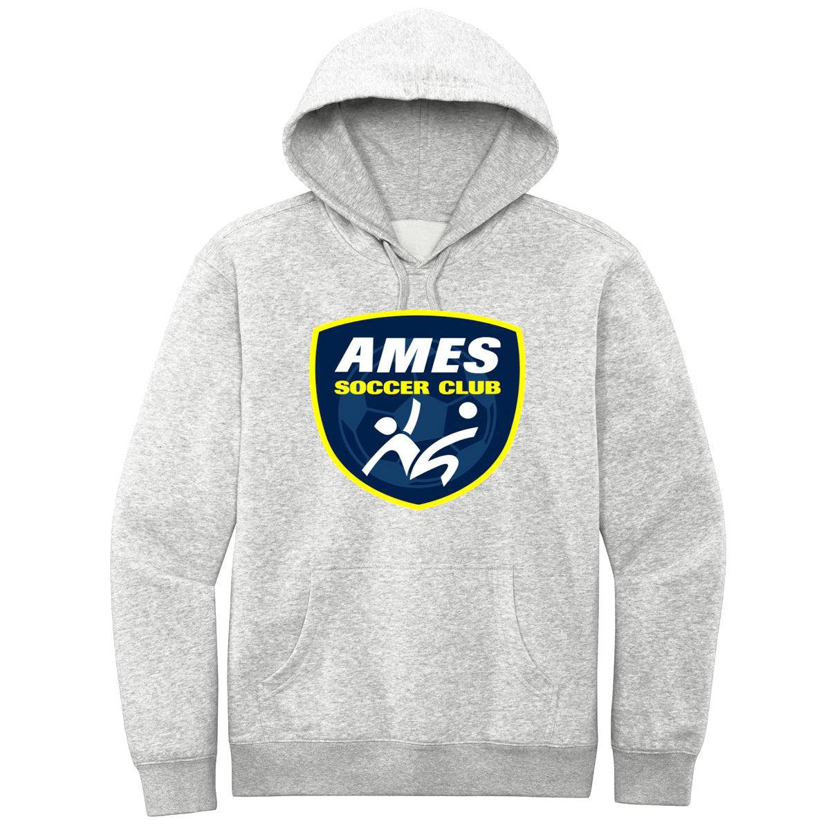 Ames Soccer Club | Gildan Soccer Club Hooded Sweatshirt Hooded Sweatshirt District Adult Medium Light Heather Grey 
