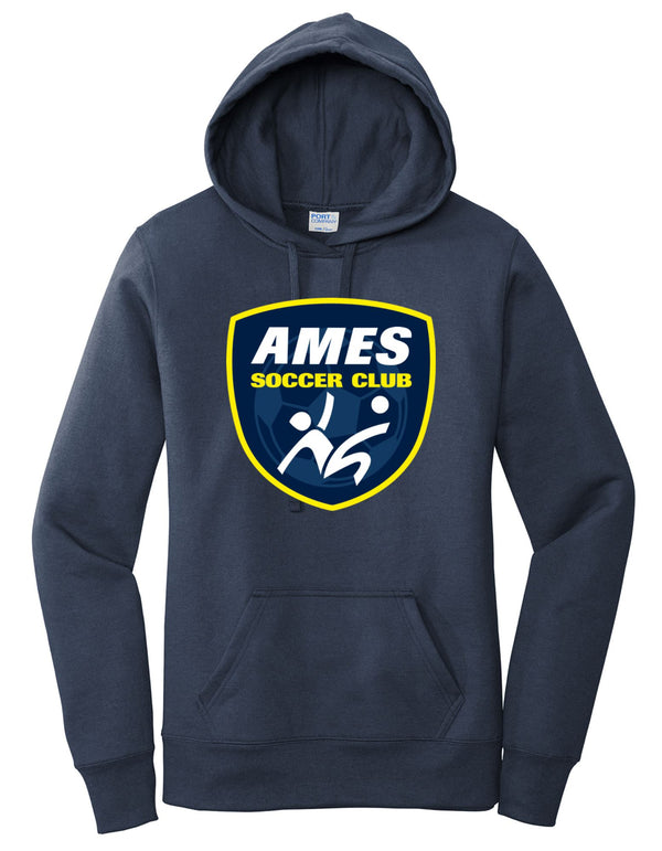 Ames Soccer Club | Women&#39;s Hooded Sweatshirt Hooded Sweatshirt District, Gildan, P&amp;C Women&#39;s Small New Navy 