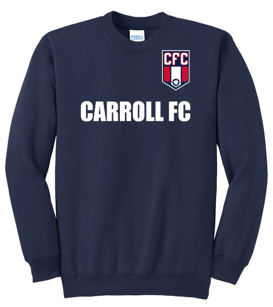 Carroll FC -Men's Essential Fleece Crewneck Sweatshirt Goal Kick Soccer Navy Men's Small 