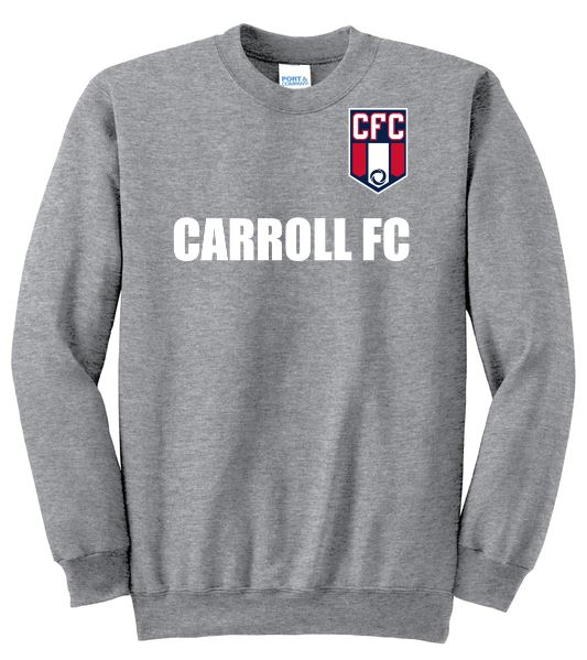 Carroll FC -Men's Essential Fleece Crewneck Sweatshirt Goal Kick Soccer Sport Grey Men's Small 