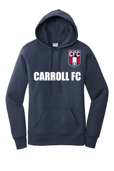 Carroll FC -Women' Core Fleece Hooded Sweatshirt Goal Kick Soccer Navy Women's Small 