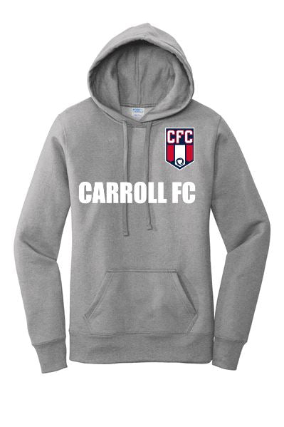 Carroll FC -Women&#39; Core Fleece Hooded Sweatshirt Goal Kick Soccer Sport Grey Women&#39;s Small 