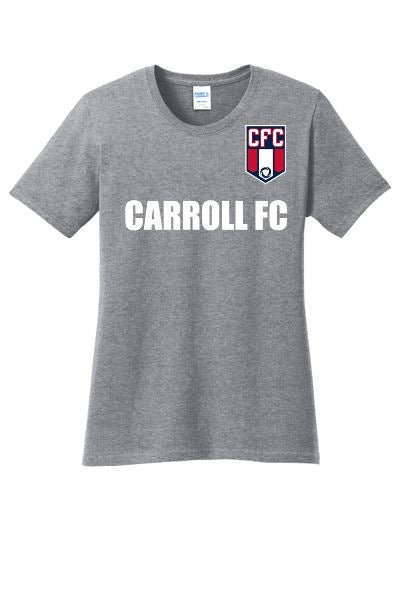 Carroll FC -Women's Core Cotton Short Sleeve Tee Goal Kick Soccer Sport Grey Women's Small 