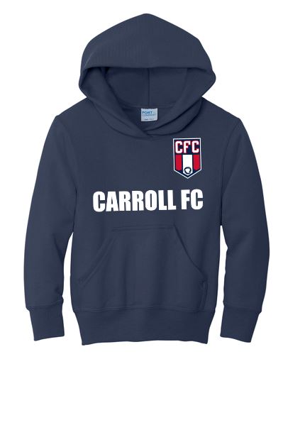 Carroll FC -Youth Core Fleece Hooded Sweatshirt Goal Kick Soccer Navy Youth Small 