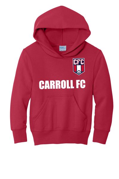 Carroll FC -Youth Core Fleece Hooded Sweatshirt Goal Kick Soccer Red Youth Small 