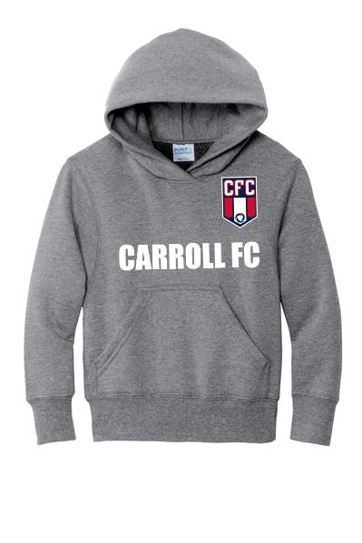 Carroll FC -Youth Core Fleece Hooded Sweatshirt Goal Kick Soccer Sport Grey Youth Small 