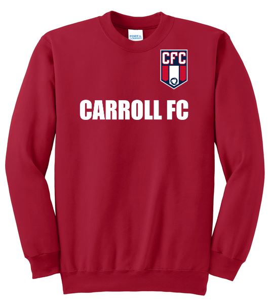 Carroll FC -Youth Essential Fleece Crewneck Sweatshirt Goal Kick Soccer Red Youth Small 