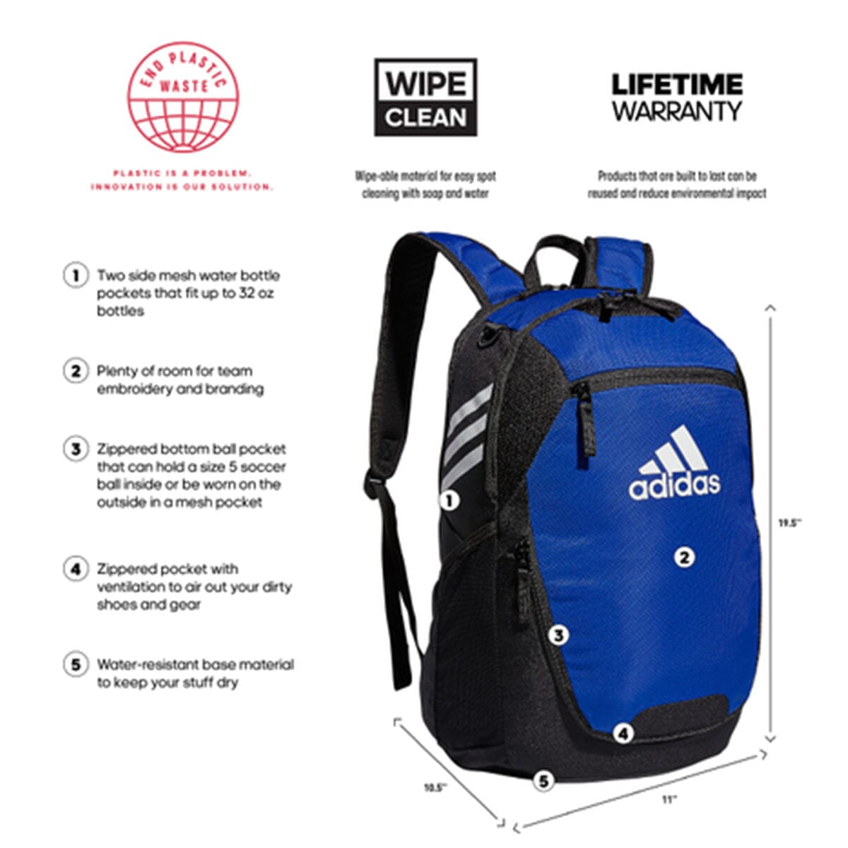 Cedar Valley '23 Adidas Stadium 3 Backpack Backpack Adidas 