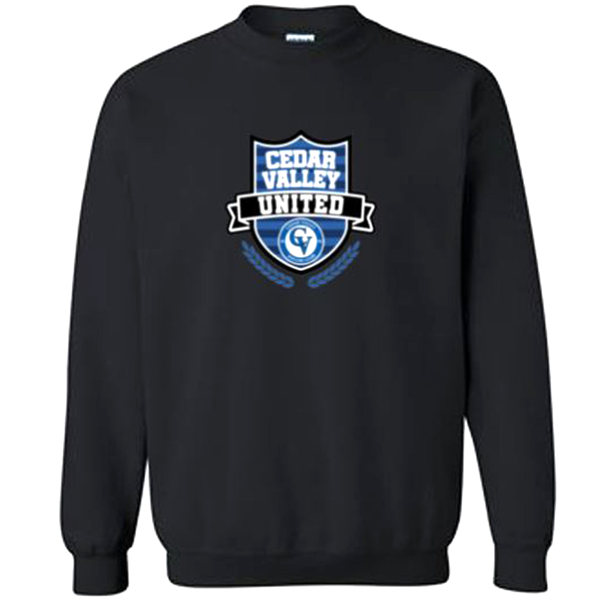 Cedar Valley Soccer Club Heavy Blend Crewneck Sweatshirt Sweatshirt Gildan Men's Small Black 