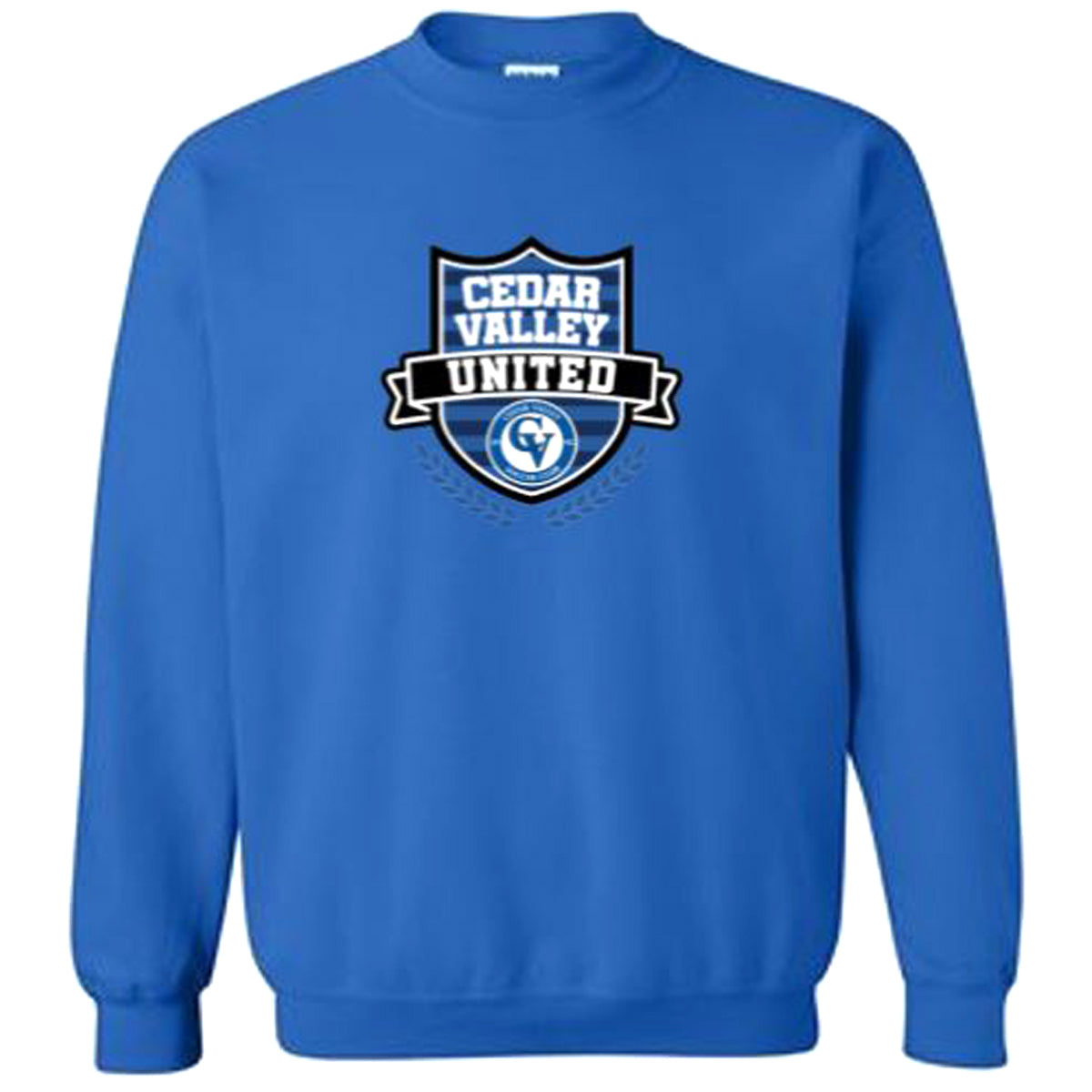 Cedar Valley Soccer Club Heavy Blend Crewneck Sweatshirt Sweatshirt Gildan Men's Small Royal 