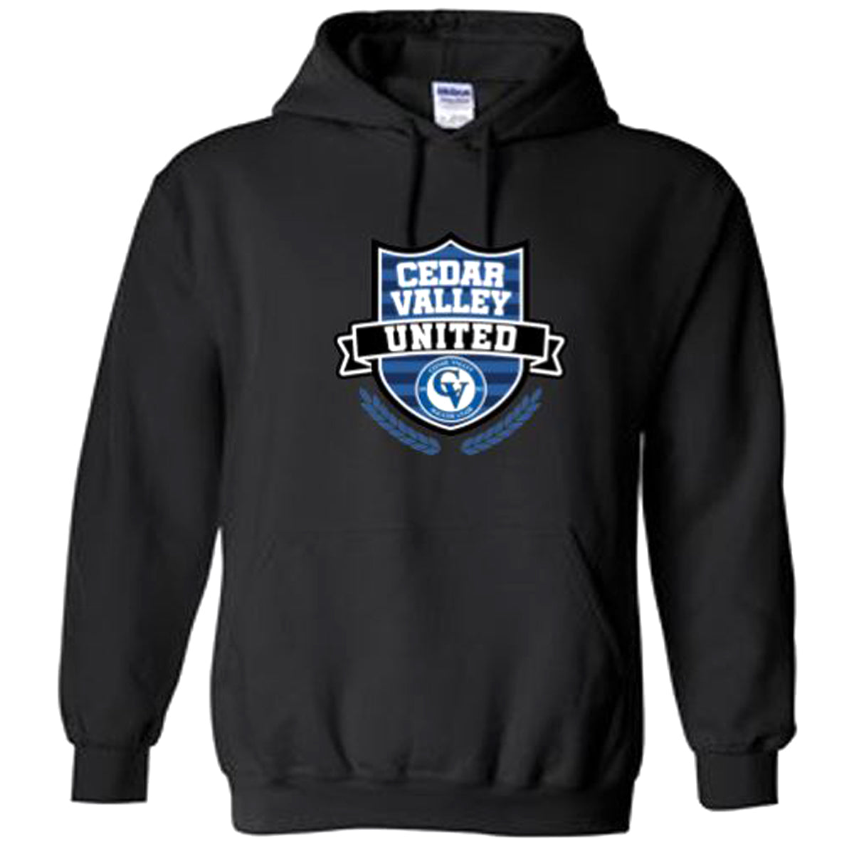 Cedar Valley Soccer Club Heavy Blend Hooded Sweatshirt Sweatshirt Gildan Men&#39;s Small Black 
