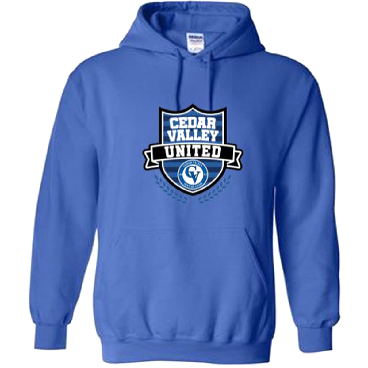 Cedar Valley Soccer Club Heavy Blend Hooded Sweatshirt Sweatshirt Gildan Men's Small Royal 