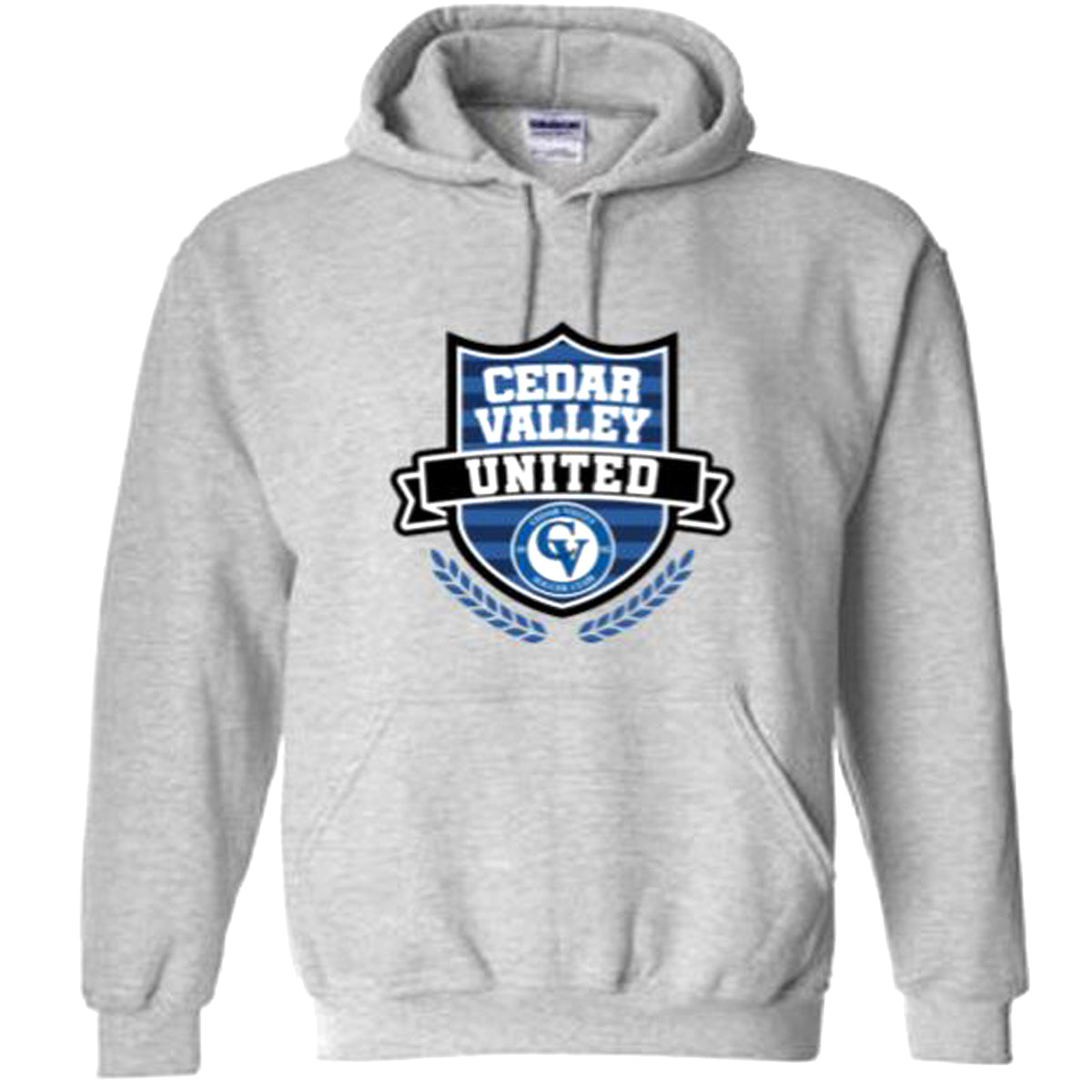 Cedar Valley Soccer Club Heavy Blend Hooded Sweatshirt Sweatshirt Gildan Men's Small Sport Grey 