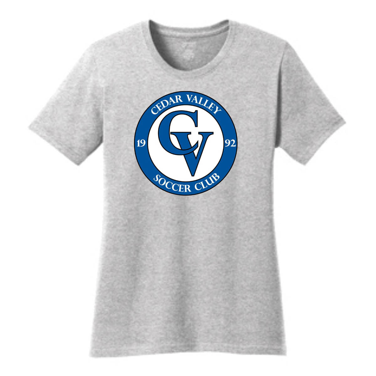 Cedar Valley Soccer Club Ladies Cotton T-Shirt T-Shirt Goal Kick Soccer Women's Large Sport Grey 