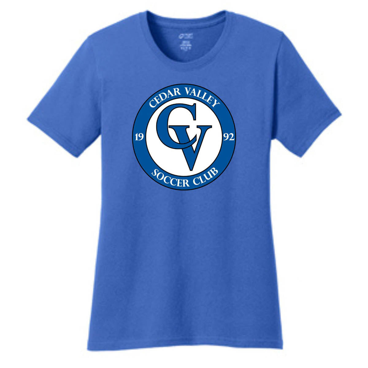 Cedar Valley Soccer Club Ladies Cotton T-Shirt T-Shirt Goal Kick Soccer Women's Medium Royal 
