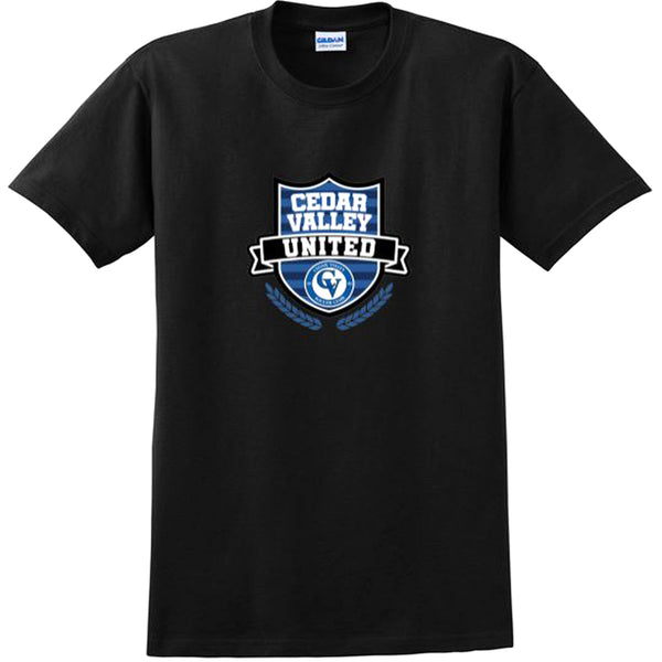 Cedar Valley Soccer Club Ultra Cotton 100% Cotton T-Shirt Sweatshirt Gildan Men&#39;s Small Black 