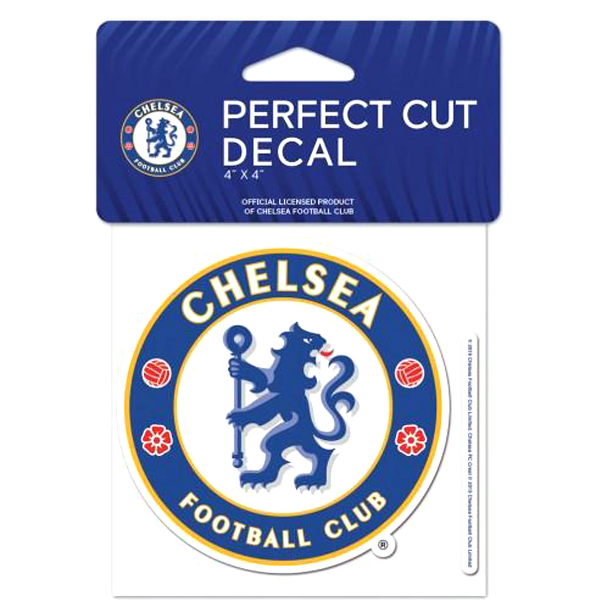 Chelsea FC Perfect Cut Color Decal 4&quot; x 4&quot; Accessories WinCraft Clear 