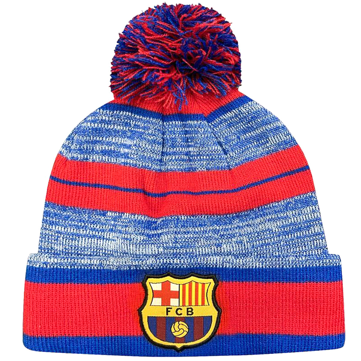 Icon Sports FC Barcelona Adult Unisex Soccer Pom Pom Beanie | FCB48BN Beanie Icon Sports Group OSFA Red 