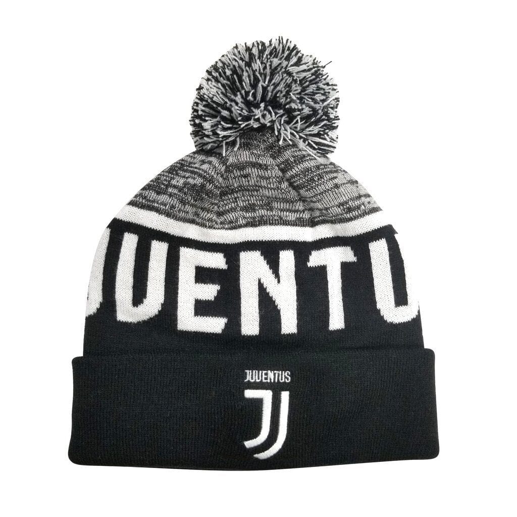 Icon Sports Kid's Juventus Soccer Pom Beanie Beanie Icon Sports Group Black/White 