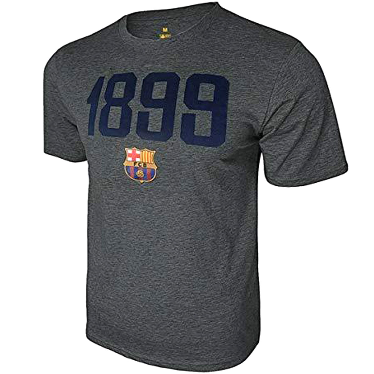 Icon Sports Youth FC Barcelona 1899 Short Sleeve Logo T-Shirt | FCB121CT Apparel Icon Sports Group Adult Small Heather Grey 