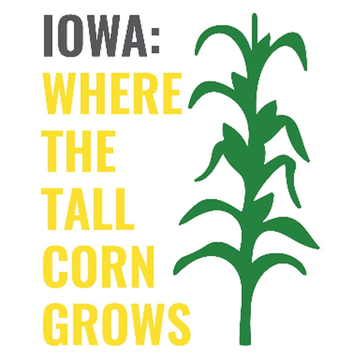 Iowa Tall Corn Printed Tee Humorous Shirt 411 