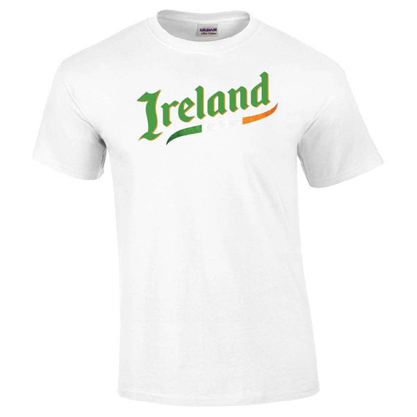 Ireland Script Printed Tee T-shirts 411 Youth Medium White Youth