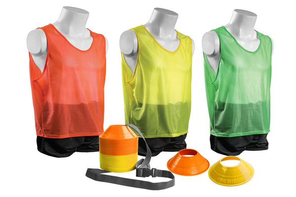 Kwikgoal Mini Cone &amp; Vest Pack - Yellow/Orange/Green Kit | 19A13 Training equipment Kwikgoal Adult 