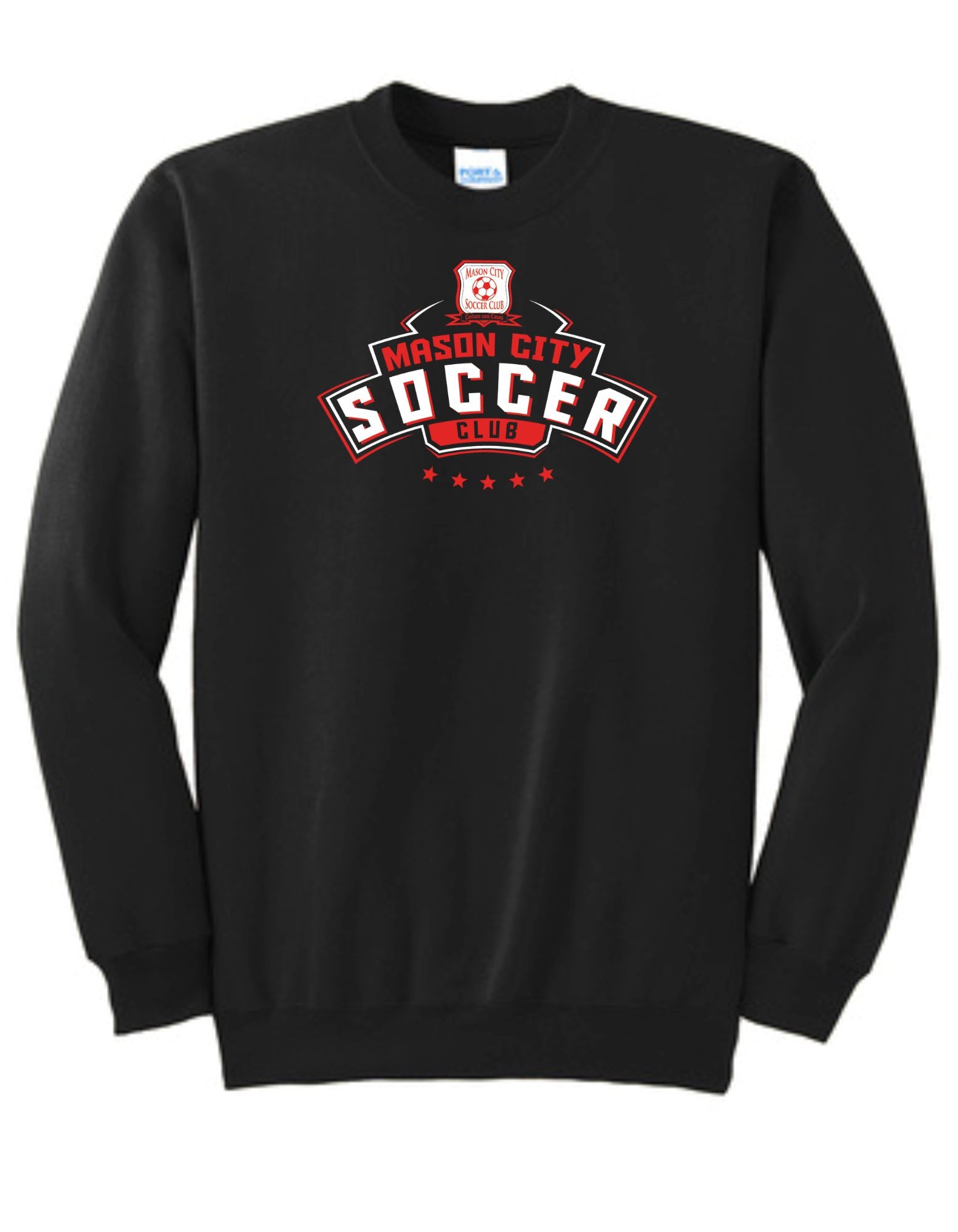 Mason City Soccer Club | Men's Crewneck Sweatshirt T-Shirt Goal Kick Soccer Small Black 