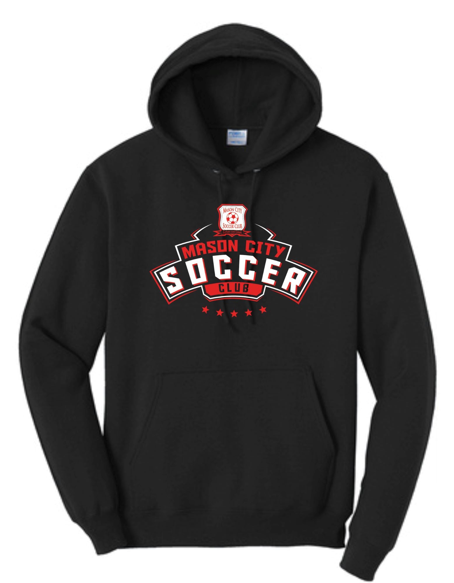 Mason City Soccer Club | Men's Hooded Sweatshirt T-Shirt Goal Kick Soccer Small Black 