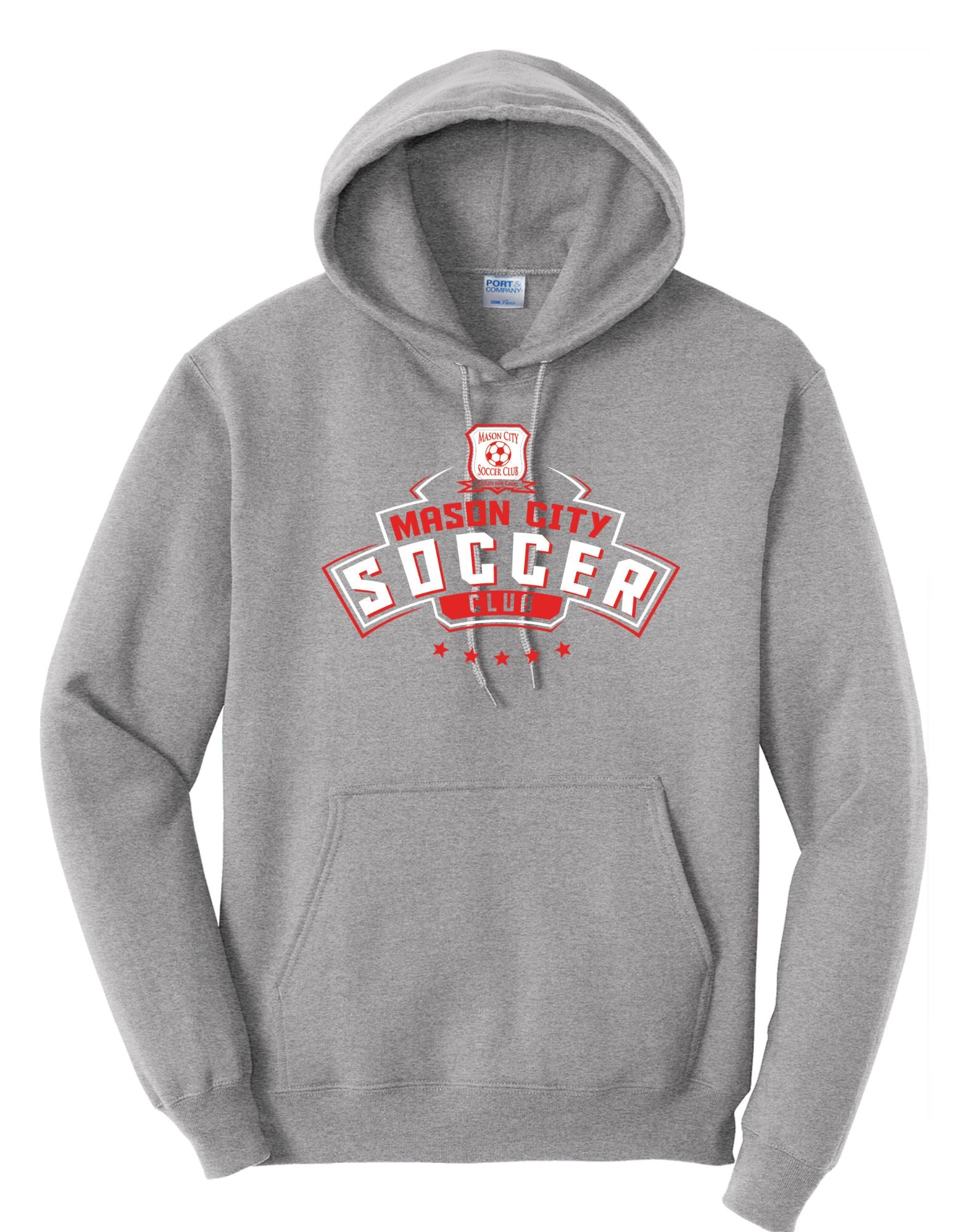 Mason City Soccer Club | Men's Hooded Sweatshirt T-Shirt Goal Kick Soccer Small Sport Grey 