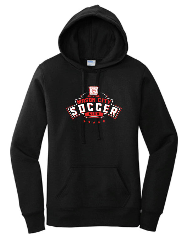 Mason City Soccer Club | Women&#39;s Hooded Sweatshirt T-Shirt Goal Kick Soccer Small Black 
