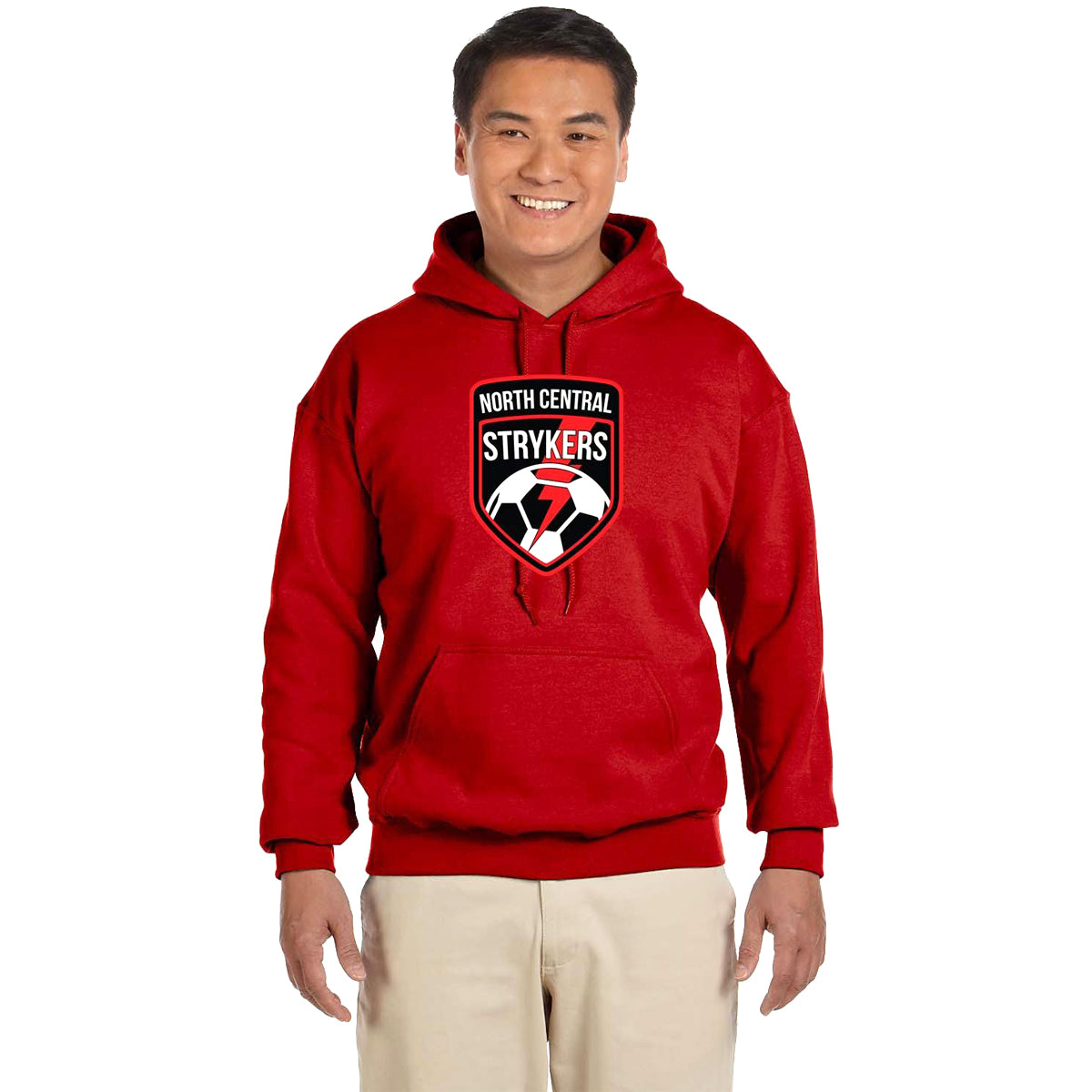 North Central Strykers Heavy Blend Hooded Sweatshirt Apparel Goal Kick Soccer Youth Medium Red 