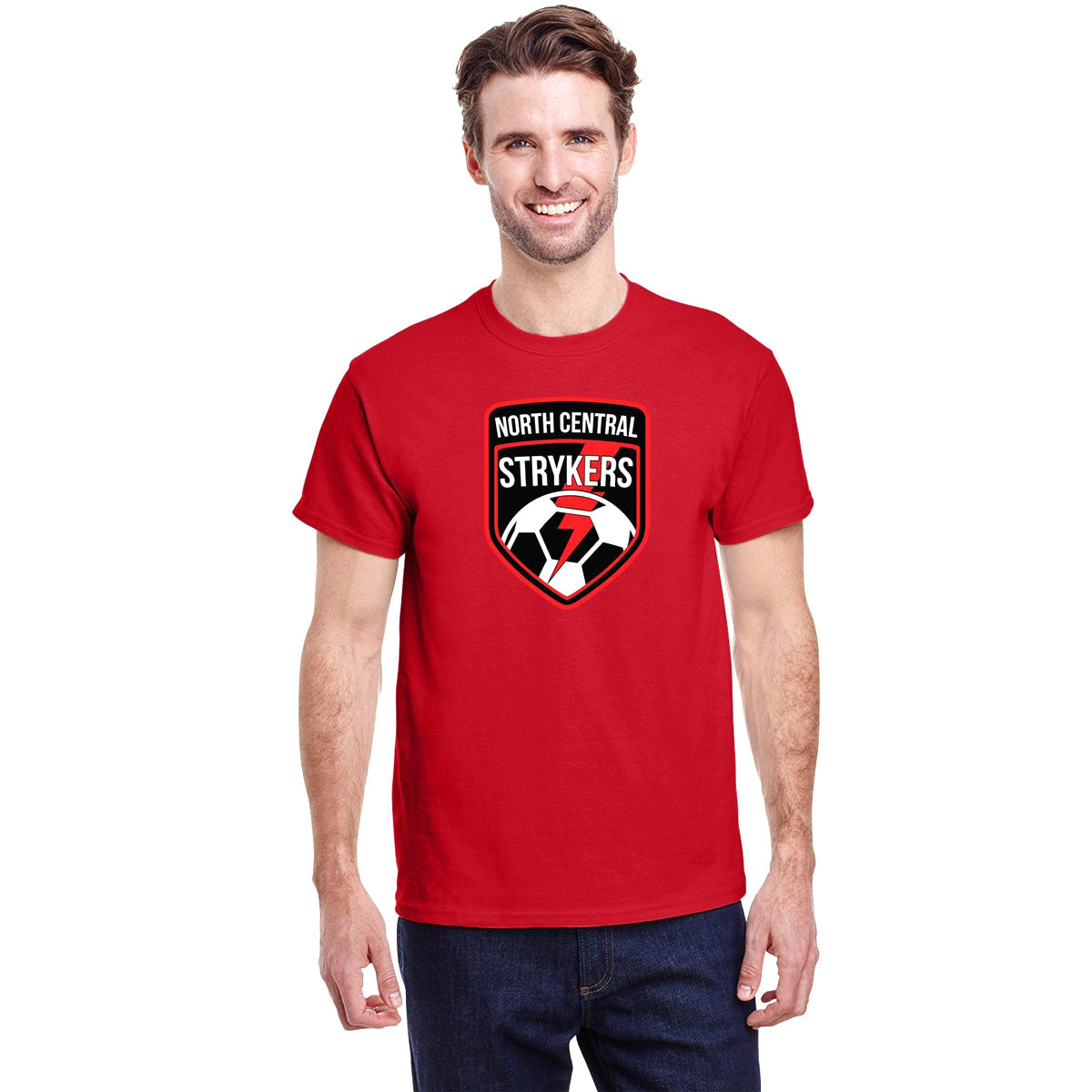 North Central Strykers Ultra Cotton Shortsleeve T-Shirt Apparel Goal Kick Soccer Youth Medium Red 