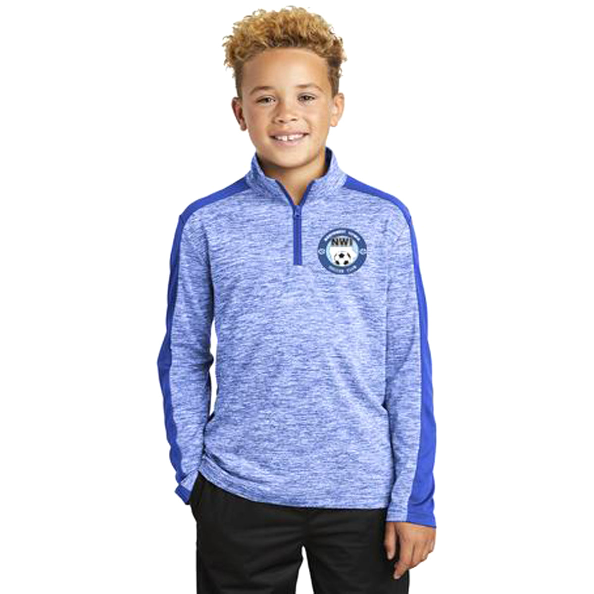 NWISC Galaxy Youth Sport-Tek Electric Colorblock 1/4 Zip Apparel Goal Kick Soccer Youth XS (6-8) 