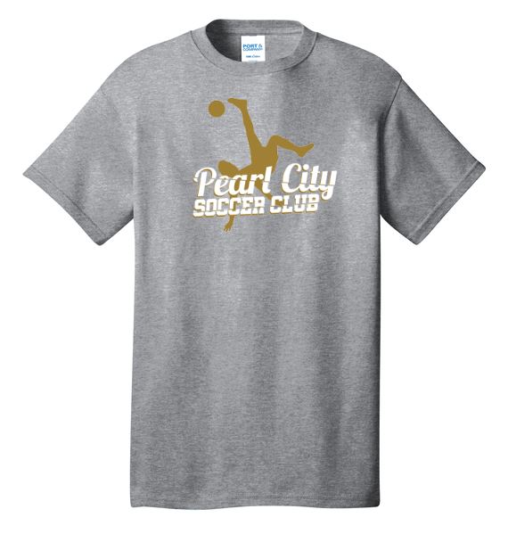 Pearl City Soccer Club Men's Core Cotton Tee Goal Kick Soccer Small Athletic Heather 