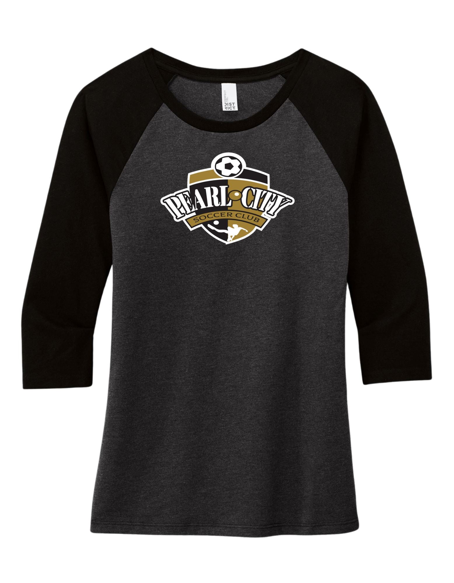 Pearl City Soccer Club Women's 3/4-Sleeve Shirt Goal Kick Soccer X-Small Black/Black Frost 